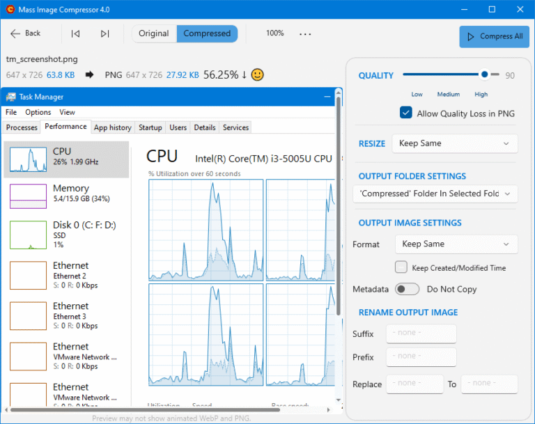 Screenshot Compression - Mass Image Compressor